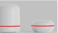 Clervo devices with red LED ring indicating air quality alert